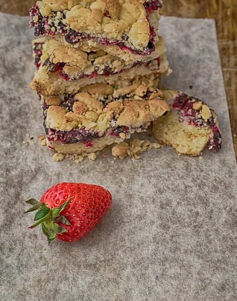 Delicious thin captain with a jam from a whortleberry — Stock Photo, Image