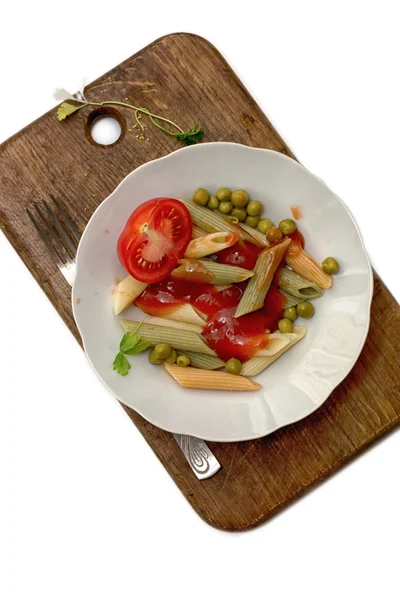 Těstoviny italiana a rajčaty — Stock fotografie