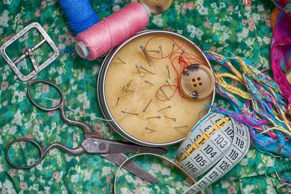 Set of seamstress for needlework — Stock Photo, Image