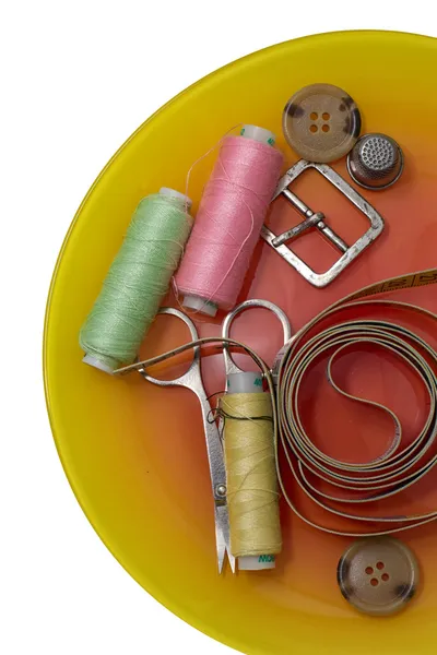 Instruments of repairman clothing and thread — Stock Photo, Image