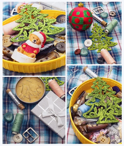 Collage vacaciones de año nuevo —  Fotos de Stock