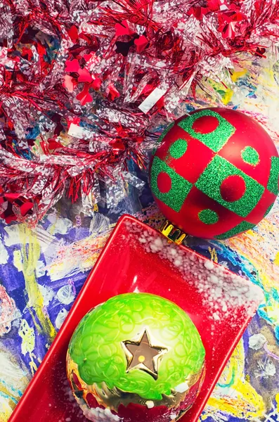 Christmas baubles and decorations — Stock Photo, Image