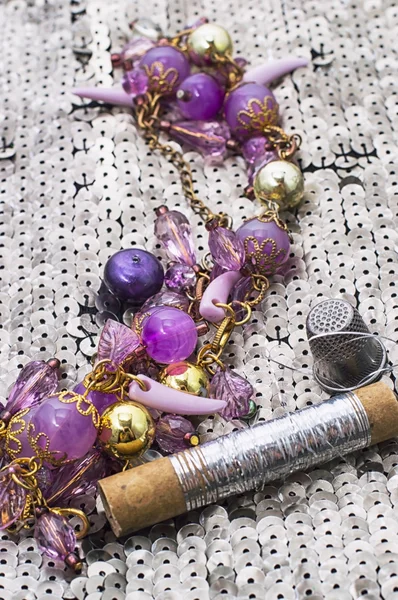 Necklaces handmade jewelry and beaded — Stock Photo, Image