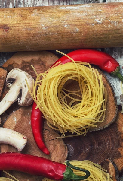 Art of home cooking with pasta — Stock Photo, Image
