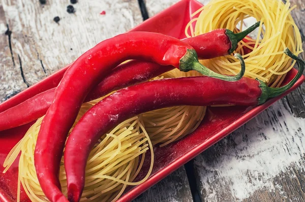 Home cooking with delicious Italian pasta — Stock Photo, Image