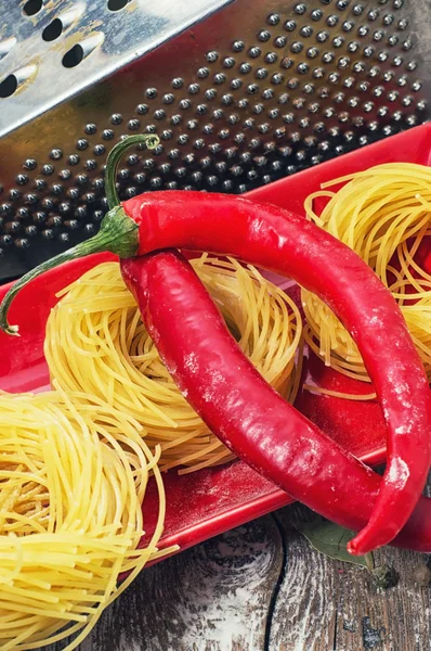 Home cooking with delicious Italian pasta — Stock Photo, Image