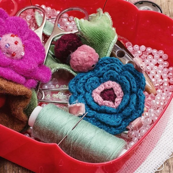 dikiş malzemeleri, boncuklar ve ilgili meslekler kutusu