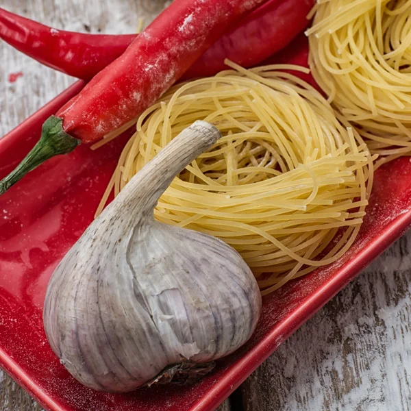 烹饪美味的意大利面食 — 图库照片