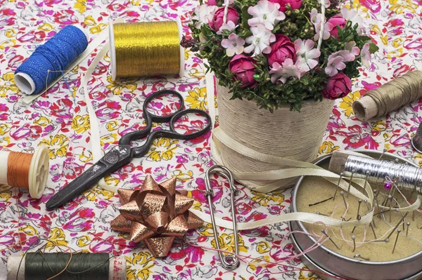 Working tool of seamstress for sewing — Stock Photo, Image