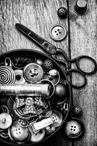 Old sewing tools — Stok fotoğraf