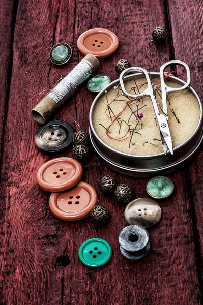 Set of old seamstress for needlework — Stock Photo, Image