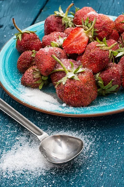 Φρέσκο αποπτιλωθεί μούρα είναι χυμώδης φράουλες — Φωτογραφία Αρχείου