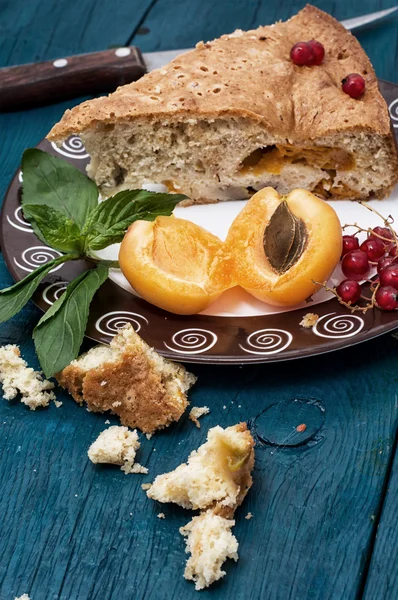 Yaz bisküvi kek meyve ile — Stok fotoğraf