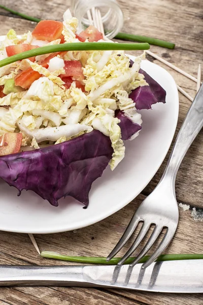 Salad from fresh cabbage — Stock Photo, Image