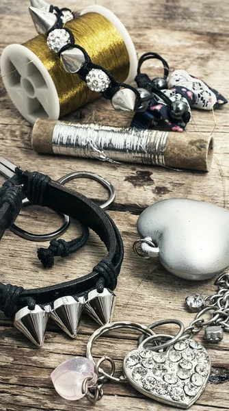 Accessori da cucito tradizionali stile vintage — Foto Stock