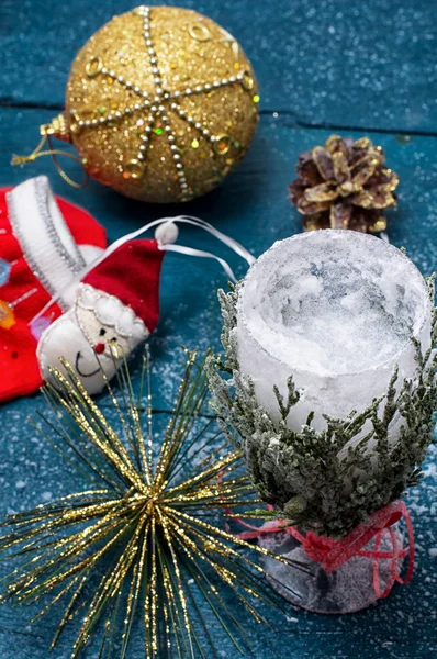 Composições de Natal e objetos em estilo vintage — Fotografia de Stock