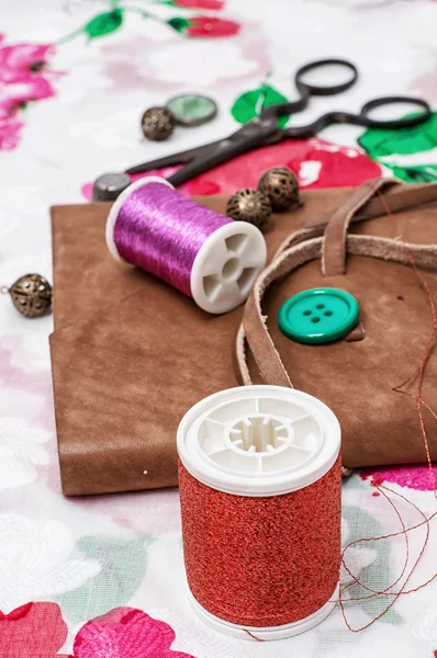 Fabricação de cenários e decorações e acessórios de costura — Fotografia de Stock