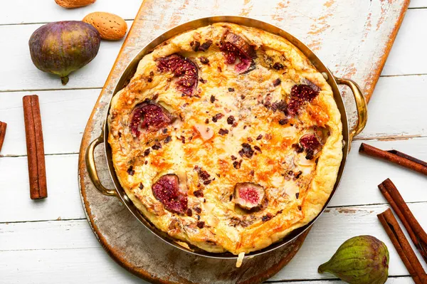 Omelette Grecque Omelette Aux Figues Aux Amandes — Photo