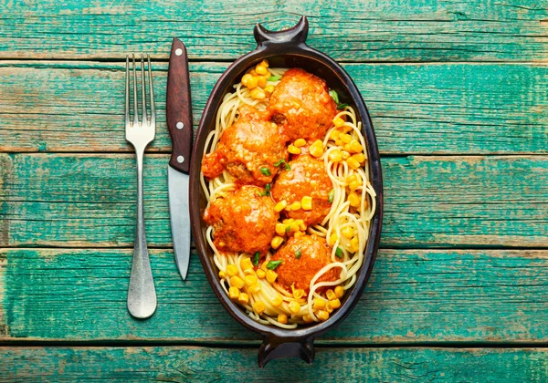 Homemade Vegan Cutlets Spaghetti Healthy Eating — Fotografie, imagine de stoc
