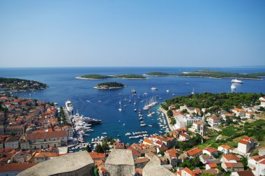 Eski kasaba hvar Adası Hvar limanına
