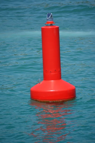 Red warning buoy — Stock Photo, Image