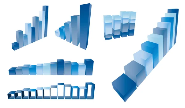 3d bar chart finance elemtns — Stock Vector