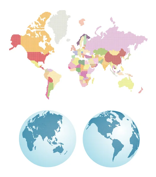 Dotted world map — Stock Vector