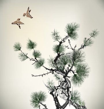 Ink style Pine Tree clipart