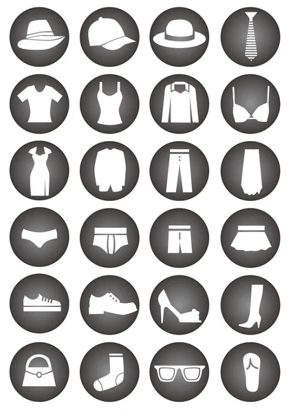 Иконки одежды — стоковый вектор