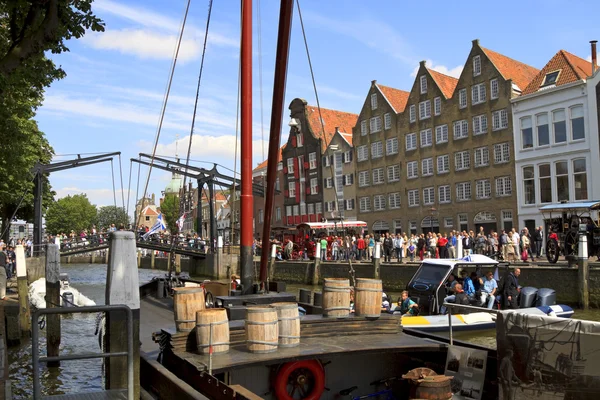 Steam festivities on Wolwevershaven harbor — Stock Photo, Image