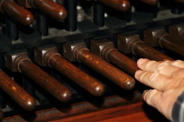bir carillon oynayan adam