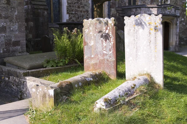 Lápidas en un cementerio soleado — Foto de Stock