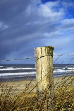 ahşap eskrim direk sahilde, Hollanda