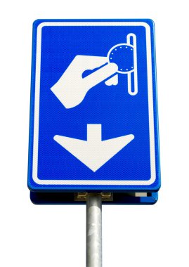 izole mavi otopark ödeme işareti