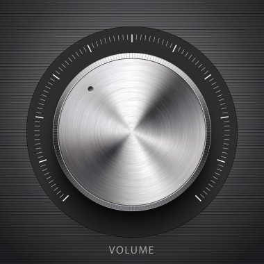 Technology volume button with metal texture clipart