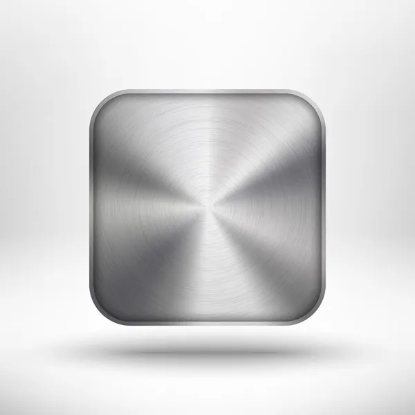Ícone de aplicativo de tecnologia com textura de metal para ui — Vetor de Stock