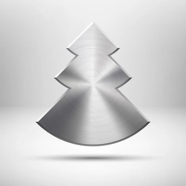 Tecnologie Icône arbre de Noël avec texture métallique Vecteurs De Stock Libres De Droits