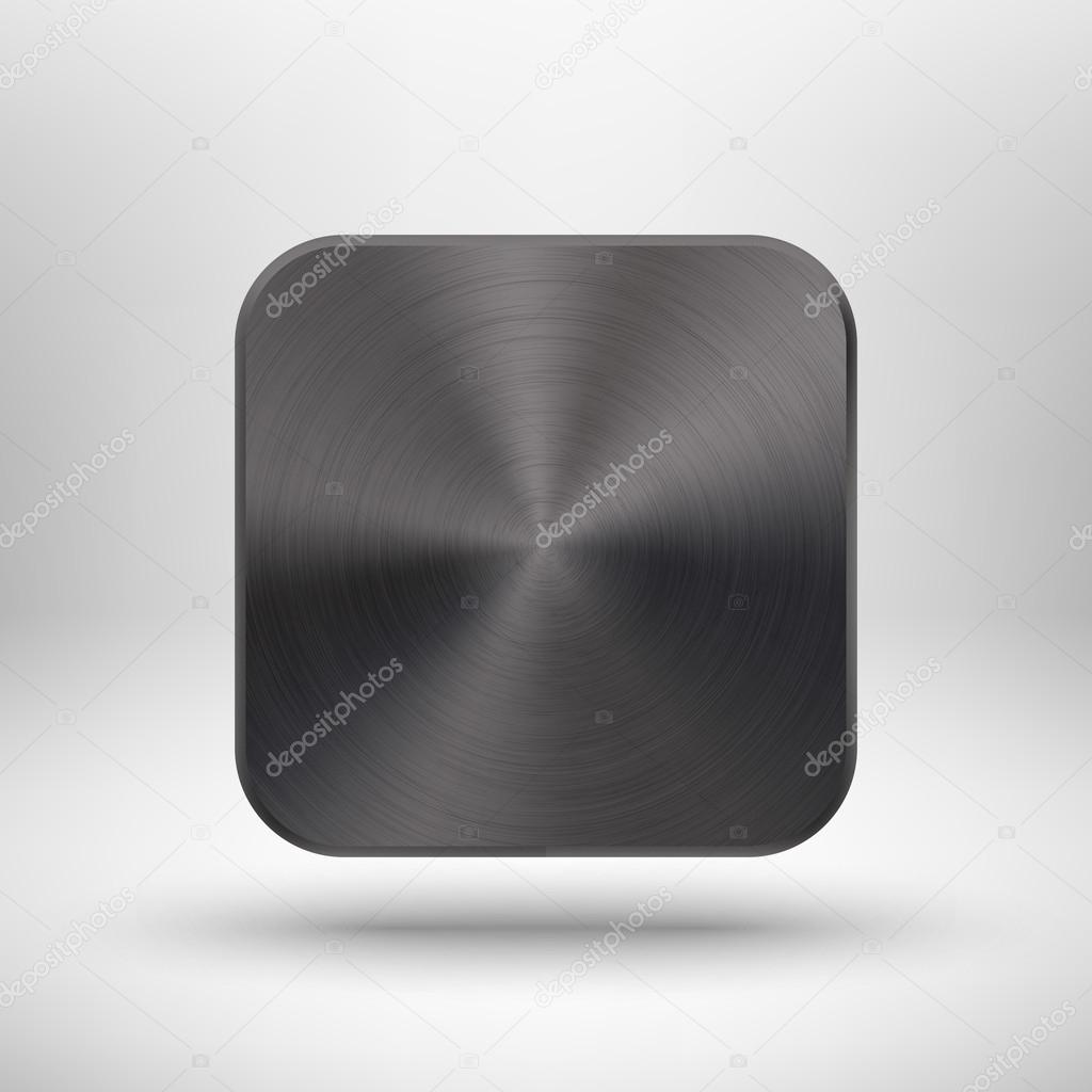 Technology app icon with metal texture for ui