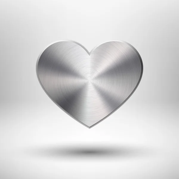 Corazón de San Valentín con textura metálica — Vector de stock