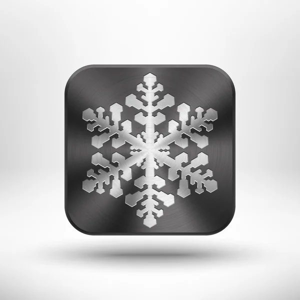 Christmas metal snowflake icon — Stock Vector