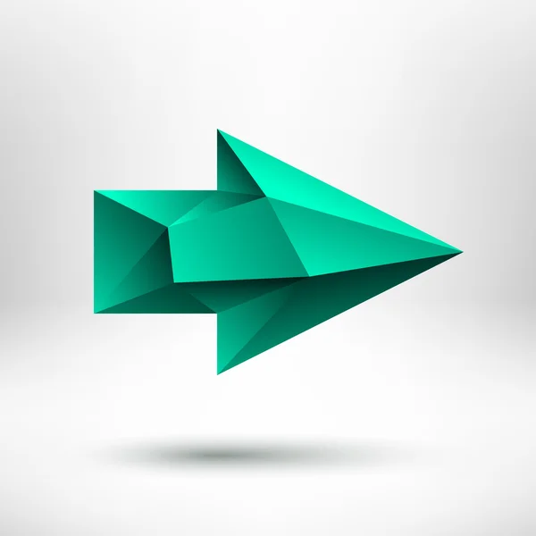 3d vert flèche droite signe avec arrière-plan clair — Image vectorielle