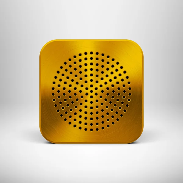 Technologie-App-Symbol mit Gold-Metall-Textur — Stockvektor