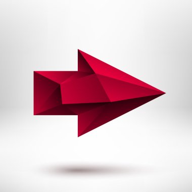 3D kırmızı sağ ok işareti ile açık renkli