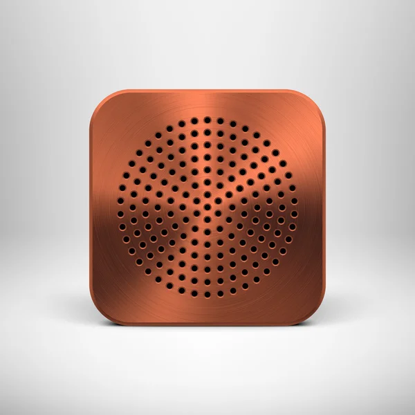 Tecnologia App Ícone com textura de metal de bronze — Vetor de Stock