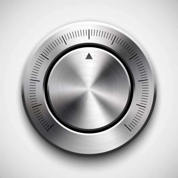 Technology Volume Button with Metal Texture — Stock Vector