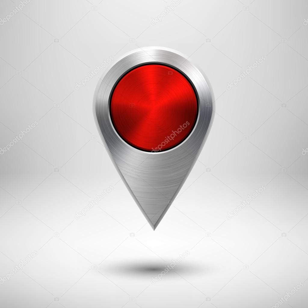 Technology Map Pointer with Red Metal Texture