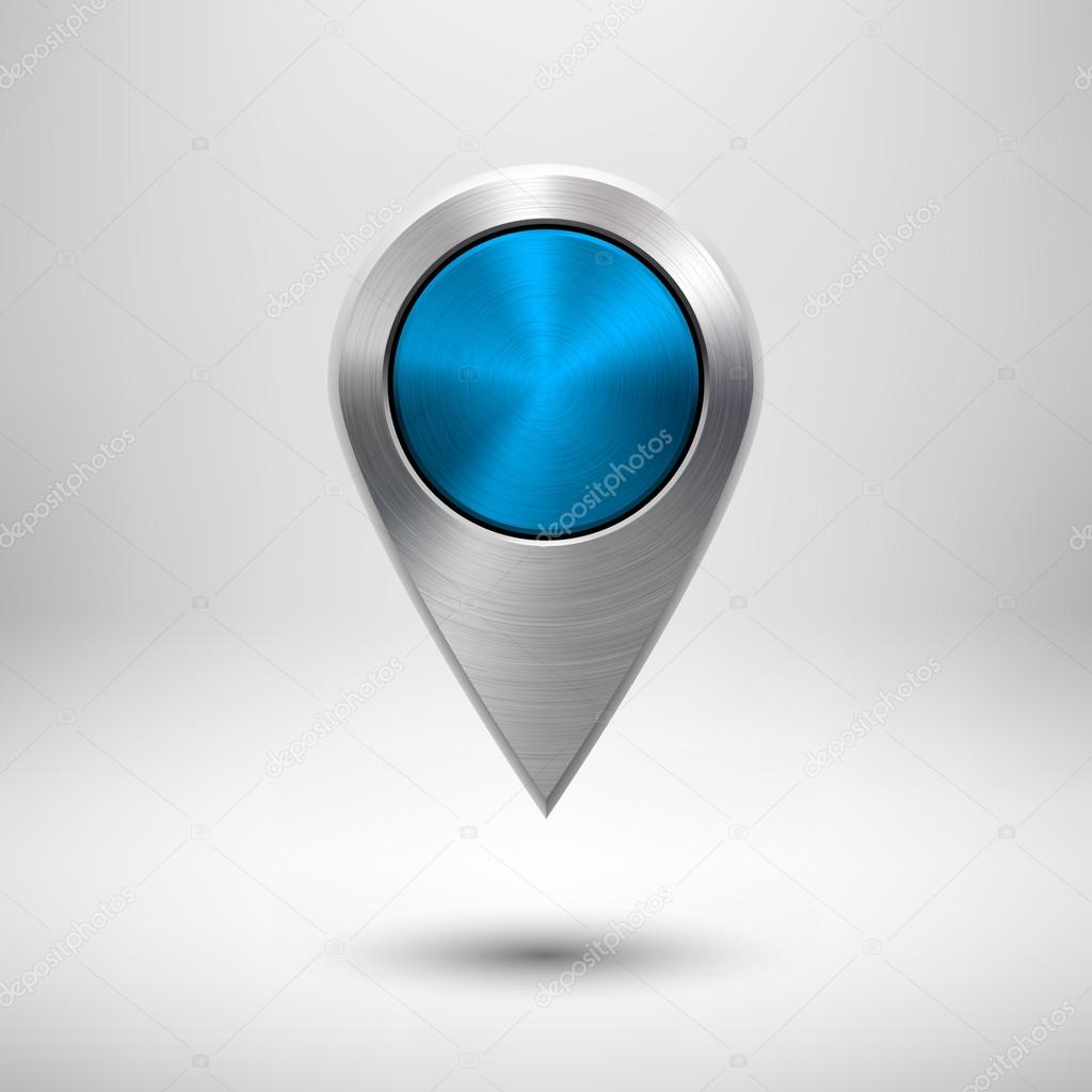 Technology Map Pointer with Blue Metal Texture
