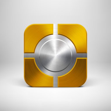 altın metal doku ile teknoloji app simgesi