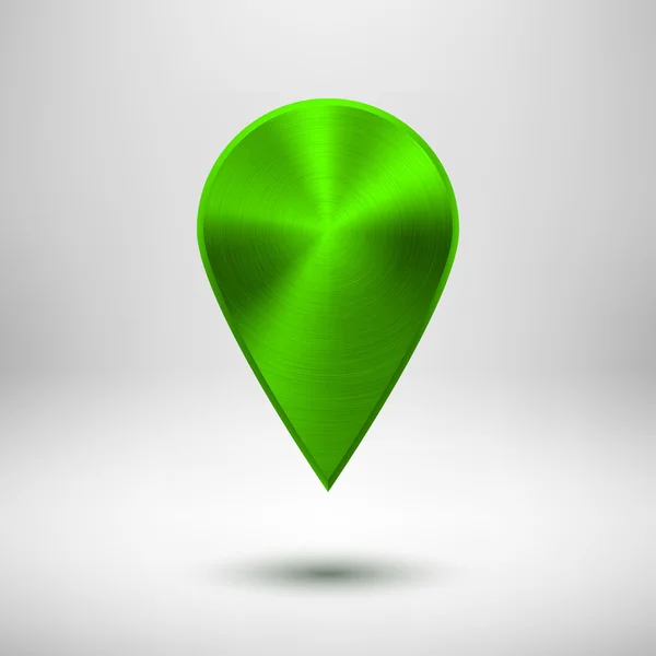 绿色金属质感的技术指针按钮 — 图库矢量图片