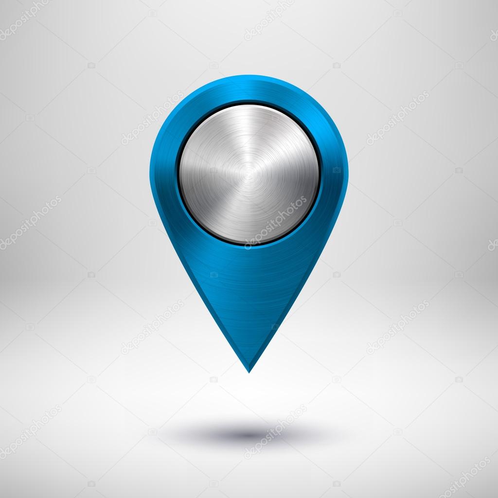 Technology Map Pointer with Blue Metal Texture